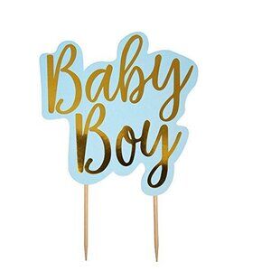 Blue Baby Boy Shower Cake Topper